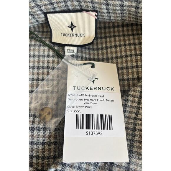 TUCKERNUCK Brown Plaid Sycamore Check Belted Vera Dress NWT Size XXXL - Picture 10 of 15